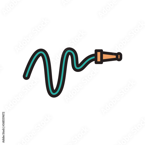 water hose line and fill style icon vector design