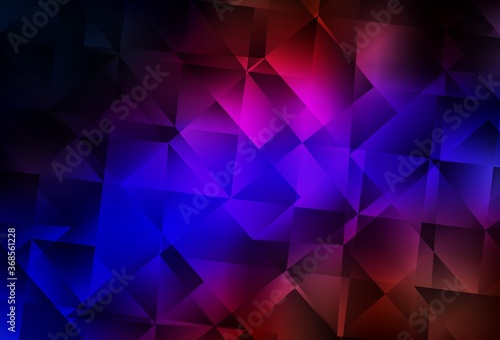 Dark Blue, Red vector gradient triangles template.