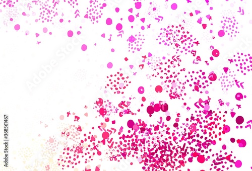Light Pink  Yellow vector texture with abstract forms.