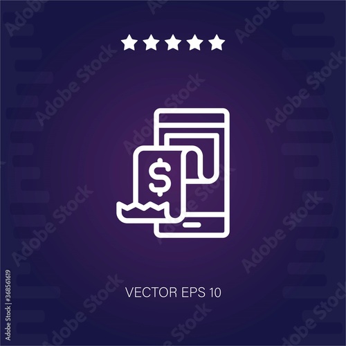 receipt vector icon modern illustration