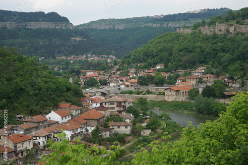 Aerial view of an old town in Romania