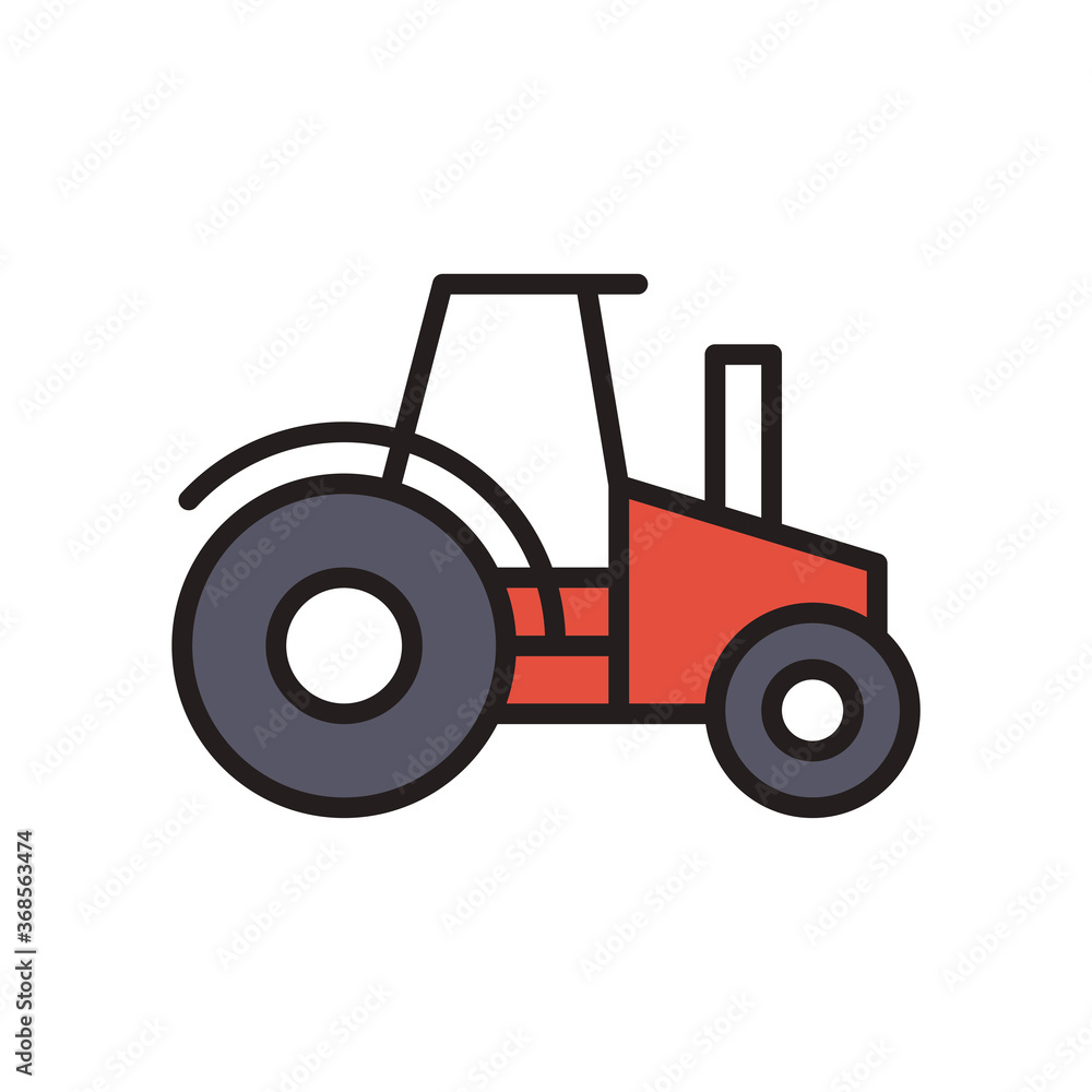 farm tractor line and fill style icon vector design farm tractor line and fill style icon vector design