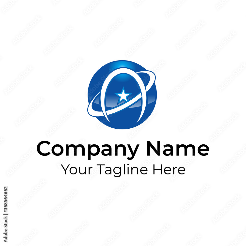 Globe Spiral Star Logo Vector Globe Spiral Star Logo Vector