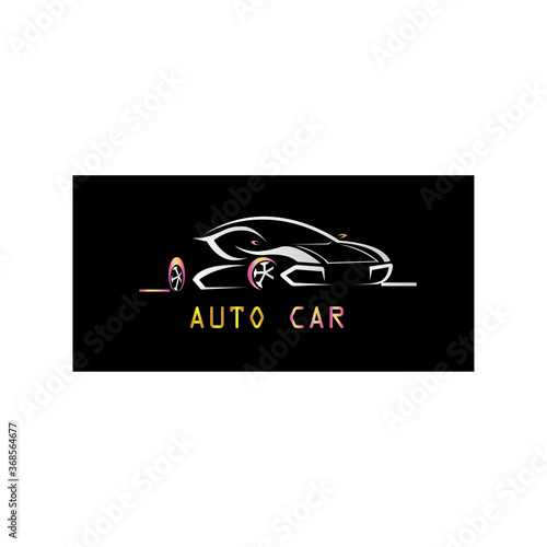fancy car logo illustration of a vector design template