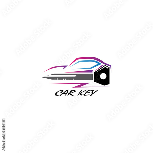 illustration of key template car logo color vector design