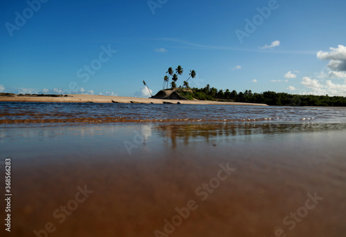 conde, bahia / brazil - september 9, 2012: barra do itariri beach, in the municipality of conde, north coast of bahia. photo