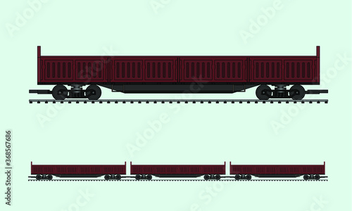 freight train transport for carry goods drawing in vector