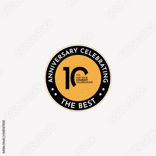 10 Years Anniversary Celebrating The Best for Your Company Vector Template Design Illustration