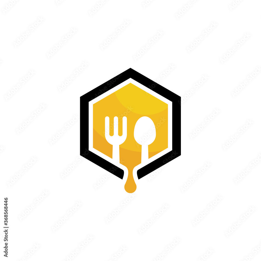 Honey logo icon design, Vector illustration, Honey Logo Design Concept. Food logo template Honey logo icon design, Vector illustration, Honey Logo Design Concept. Food logo template