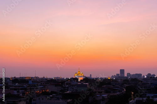 Wat Saket, The Golden Mount Temple, Bangkok, Thailand.