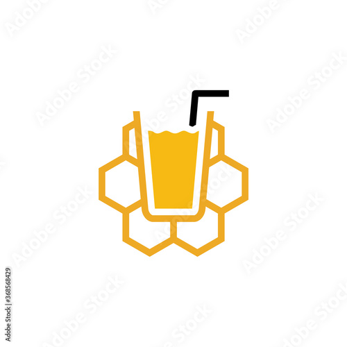 Honey logo icon design, Vector illustration, Honey Logo Design Concept. Food logo template