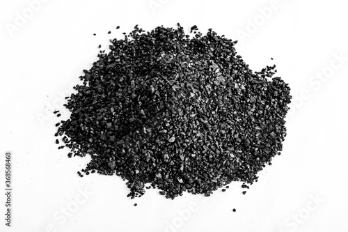 Schilderij op canvas Black activated carbon particle