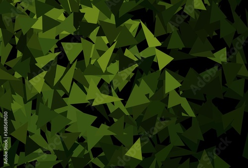 Dark Green vector layout with lines  triangles.