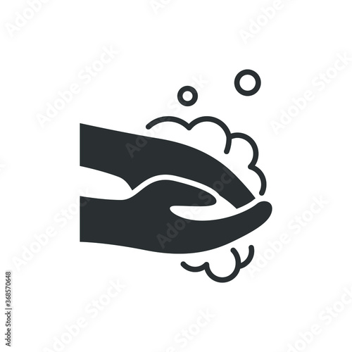 Vector illustration of hand washing icon on white background