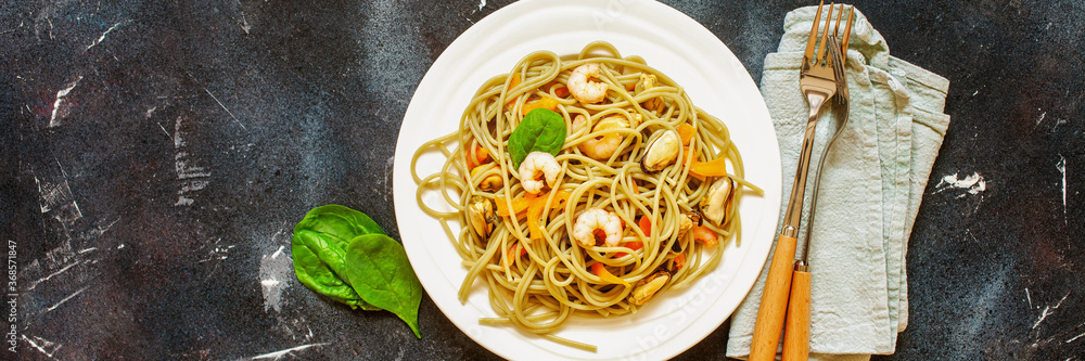Seafood noodles. Seafood noodles.
