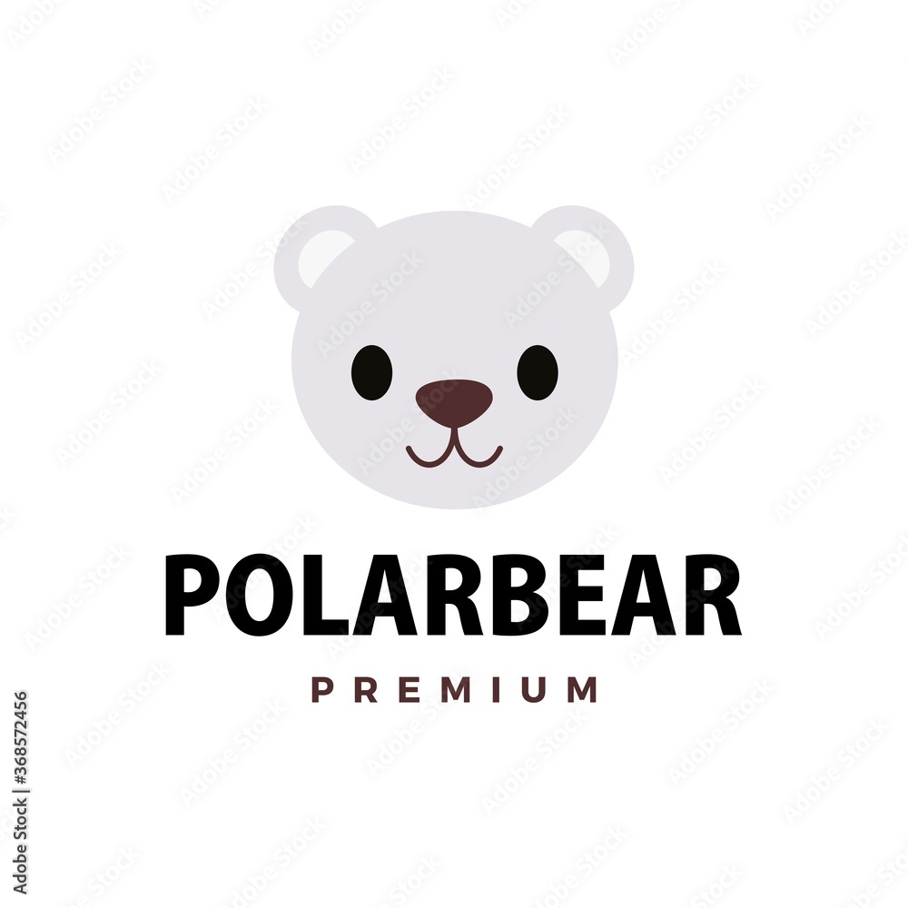 cute polar bear flat logo vector icon illustration cute polar bear flat logo vector icon illustration