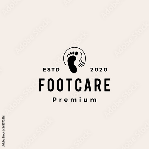 foot care podiatric hipster vintage logo vector icon illustration