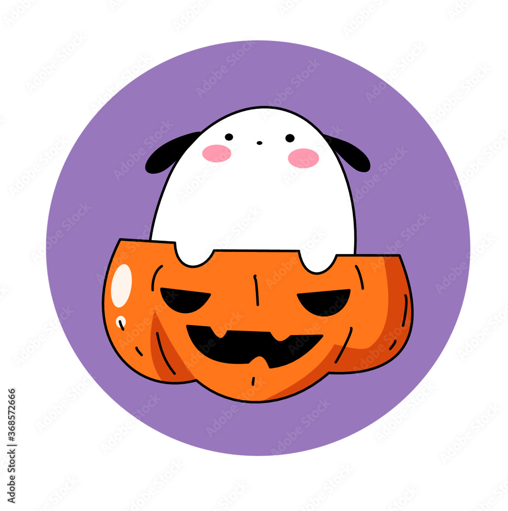 Obraz premium jack o lantern with puppy