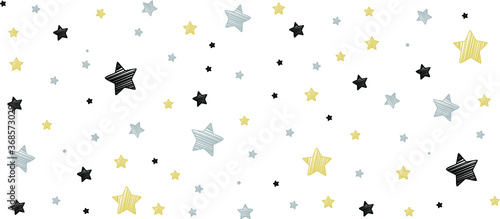 Gold, silver and black stars