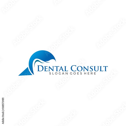 Dental Consult Logo Design.Creative Dentist Logo. Dental Clinic Creative Company Vector Logo.