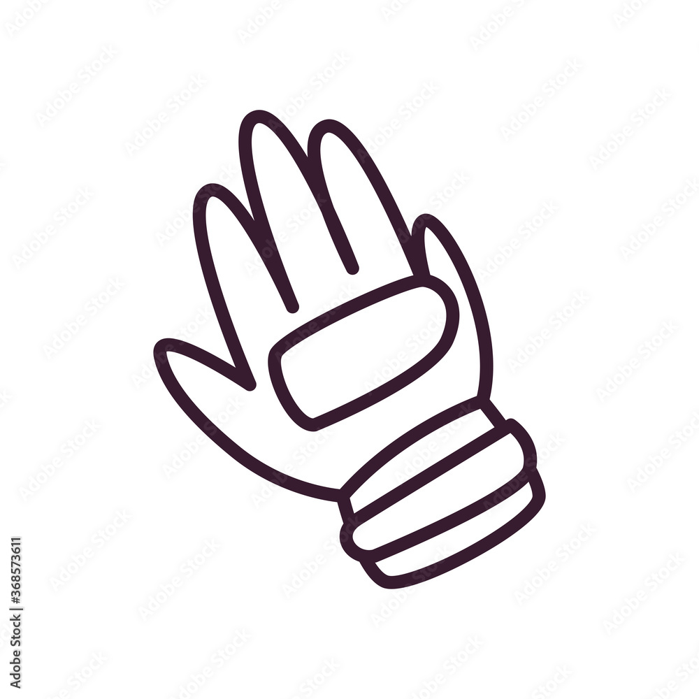 Soccer glove line style icon vector design Soccer glove line style icon vector design