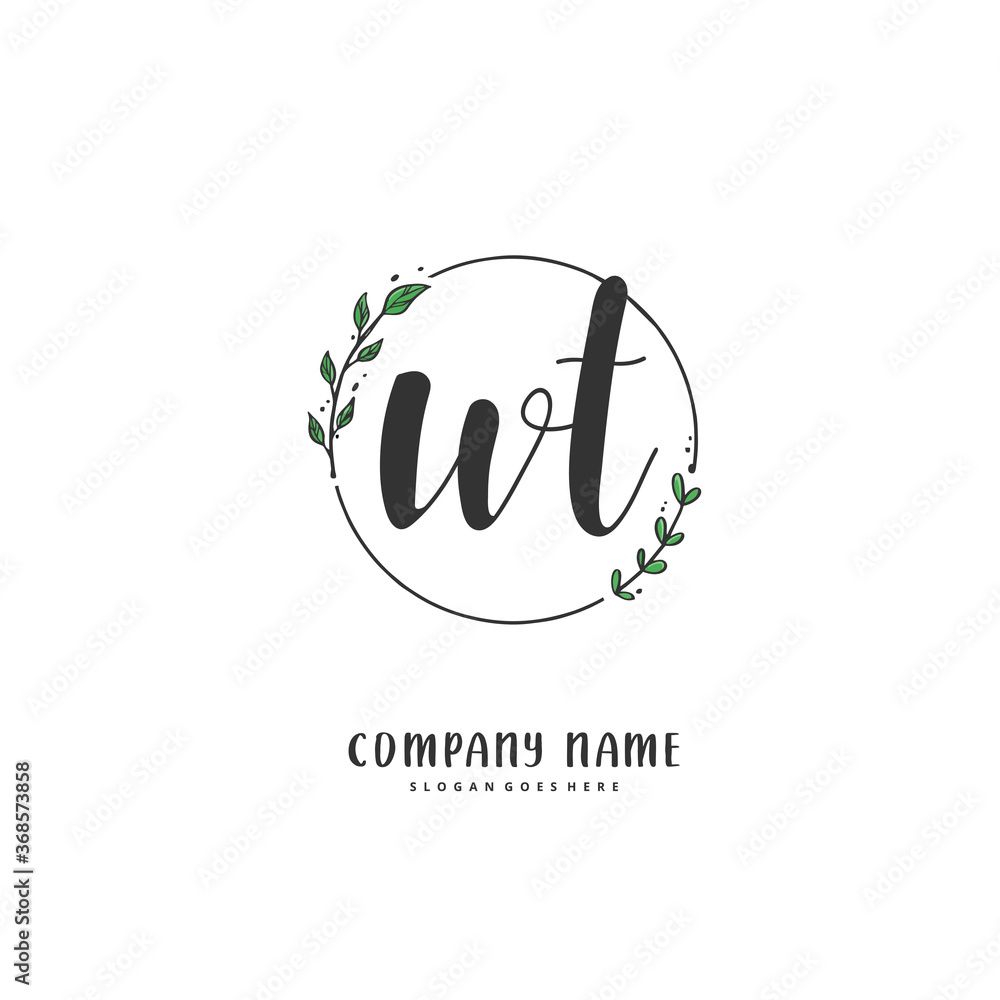 W T WT Initial handwriting and signature logo design with circle. Beautiful design handwritten logo for fashion, team, wedding, luxury logo. W T WT Initial handwriting and signature logo design with circle. Beautiful design handwritten logo for fashion, team, wedding, luxury logo.