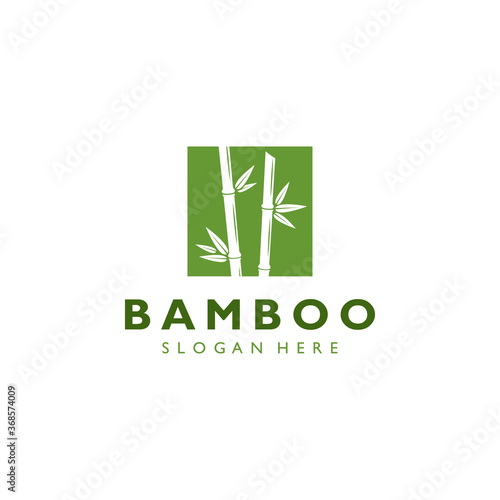 Square bamboo logo template vector illustration