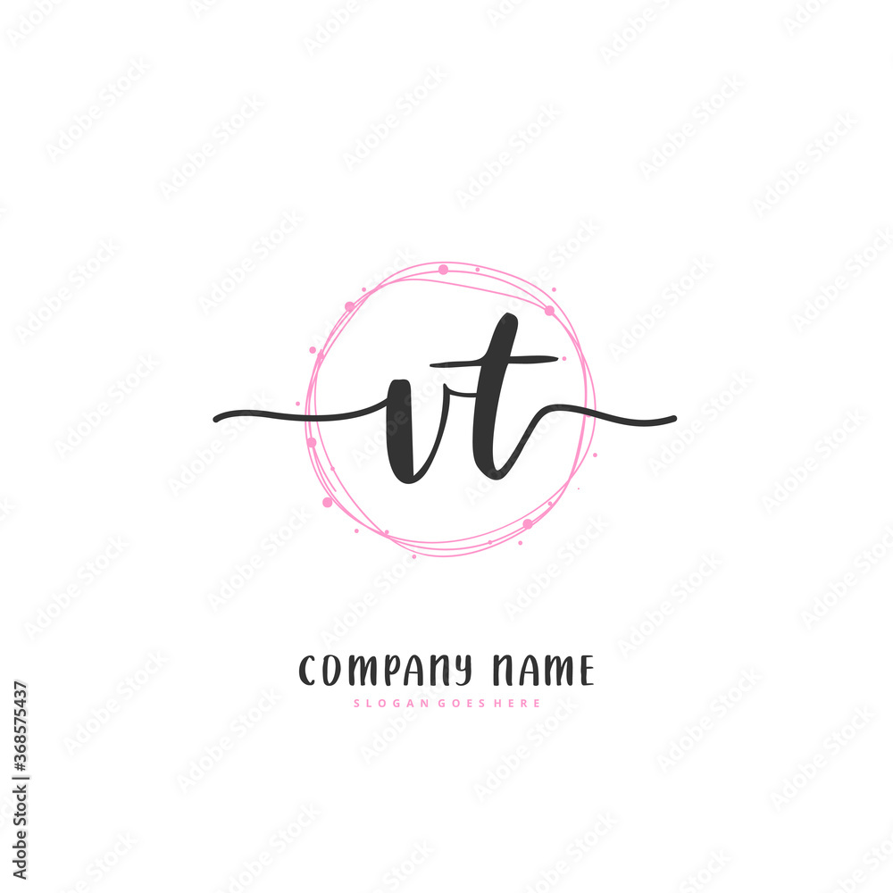 V T VT Initial handwriting and signature logo design with circle. Beautiful design handwritten logo for fashion, team, wedding, luxury logo. V T VT Initial handwriting and signature logo design with circle. Beautiful design handwritten logo for fashion, team, wedding, luxury logo.