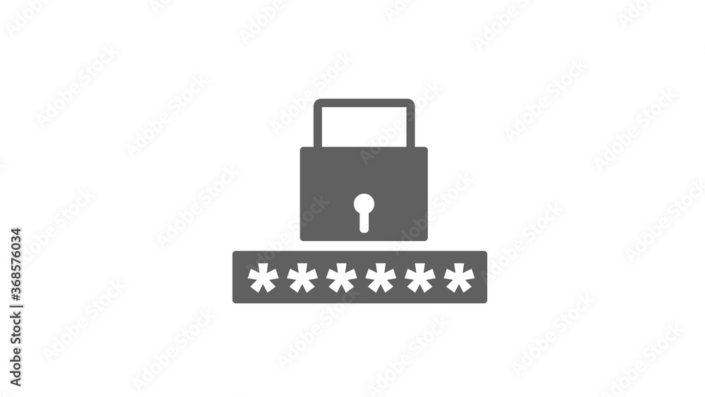 password security icon illustration on white background password security icon illustration on white background