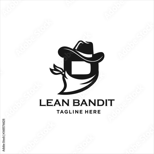 bandits logo design template silhouette vector icon