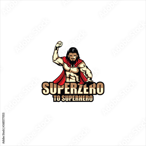 Super hero logo design template silhouette vector