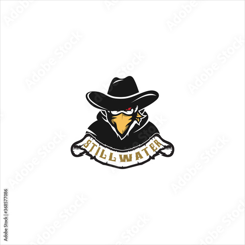 Bandit logo design template silhouette vector