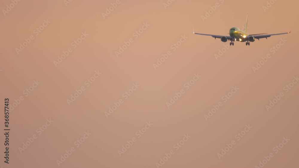 Airliner on final approach for landing Airliner on final approach for landing