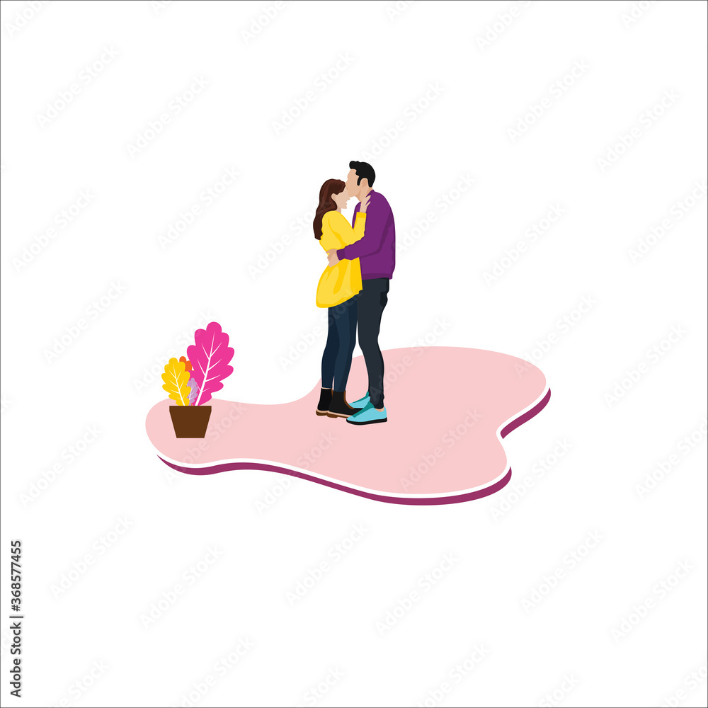 romantic lover illustration design silhouette icon vector