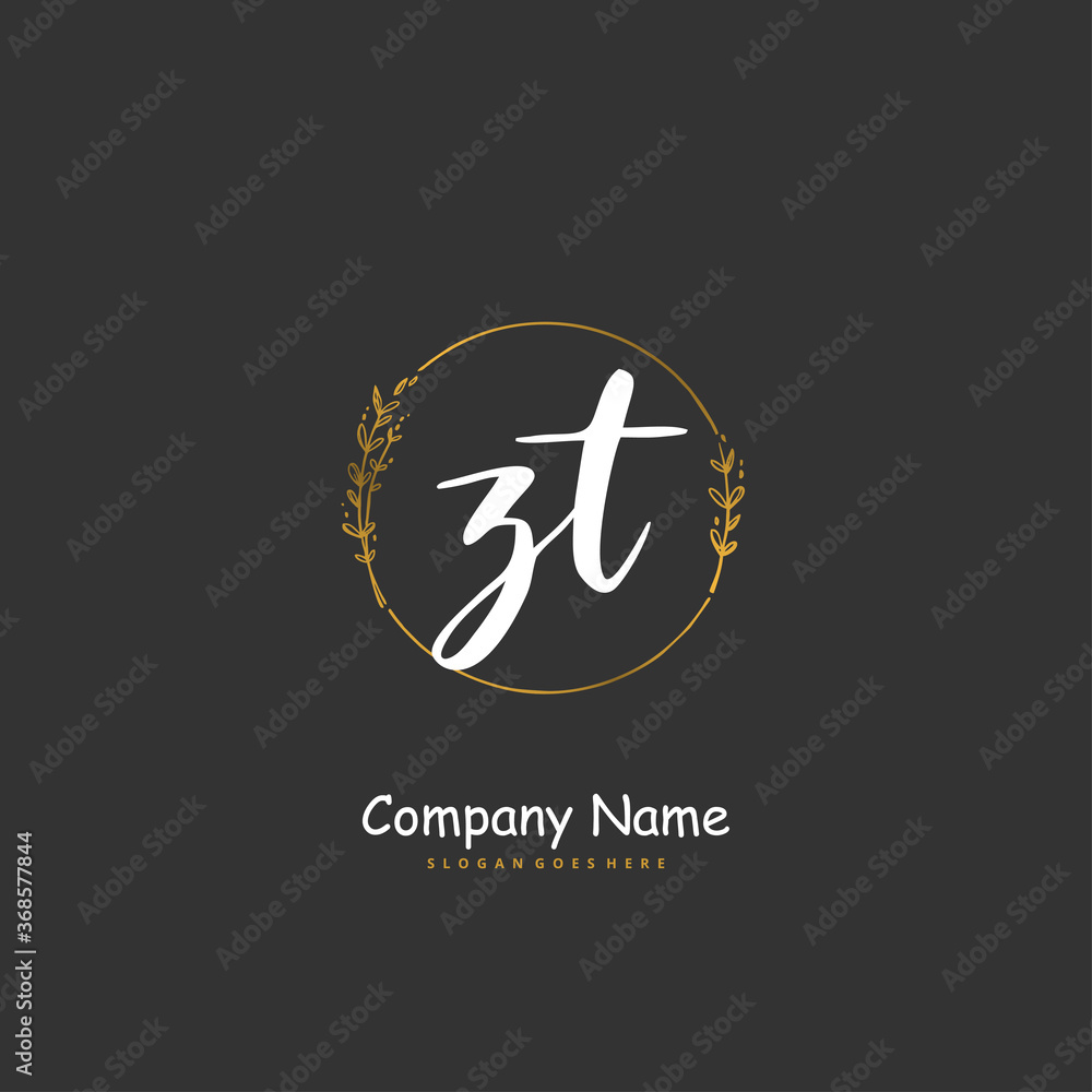 Z T ZT Initial handwriting and signature logo design with circle. Beautiful design handwritten logo for fashion, team, wedding, luxury logo. Z T ZT Initial handwriting and signature logo design with circle. Beautiful design handwritten logo for fashion, team, wedding, luxury logo.