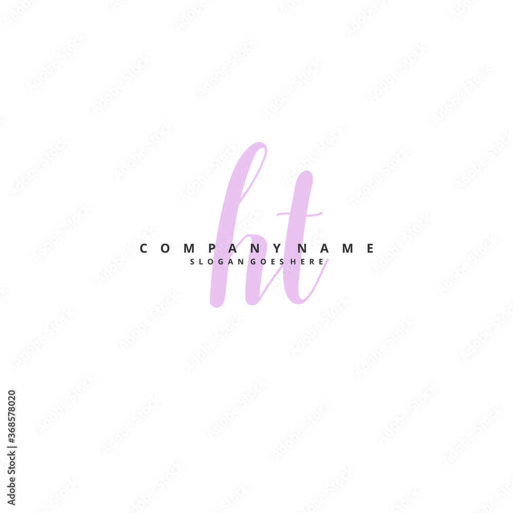 H T HT Initial handwriting and signature logo design with circle. Beautiful design handwritten logo for fashion, team, wedding, luxury logo.