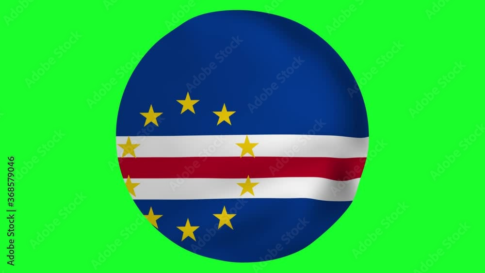 Round Flag of Cape Verde waving in air 4k UHD Animation Round Flag of Cape Verde waving in air 4k UHD Animation