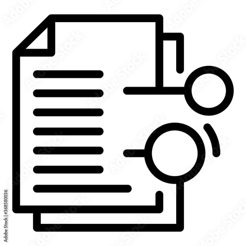 Documents remote access icon. Outline documents remote access vector icon for web design isolated on white background