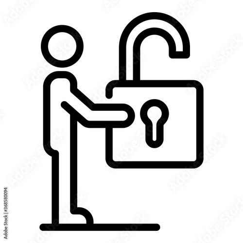 Unlocked remote control icon. Outline unlocked remote control vector icon for web design isolated on white background