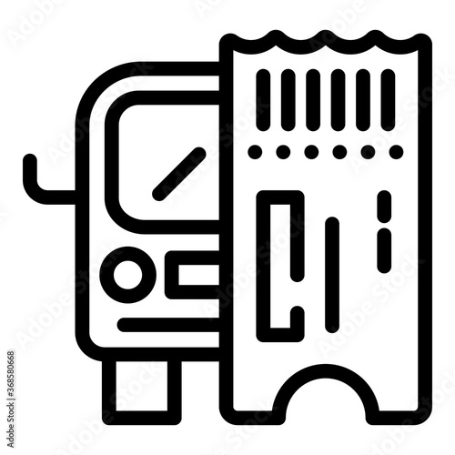 City bus ticket icon. Outline city bus ticket vector icon for web design isolated on white background