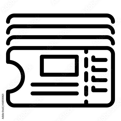 Bus ticket reader icon. Outline bus ticket reader vector icon for web design isolated on white background