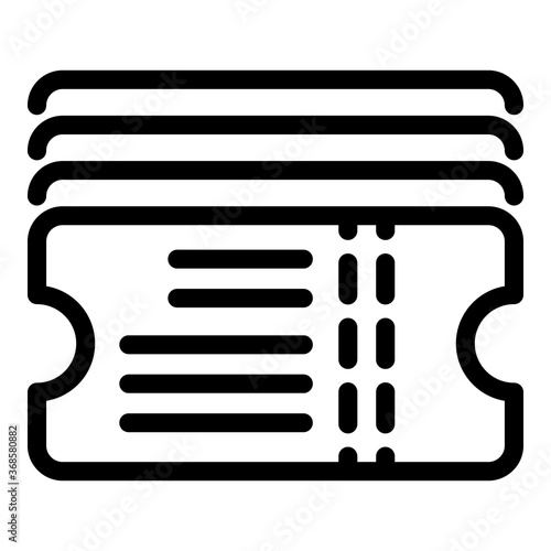Public bus ticket icon. Outline public bus ticket vector icon for web design isolated on white background
