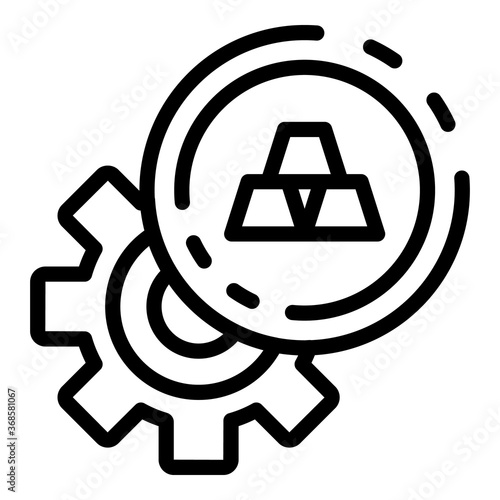 Metallurgy bar wheel icon. Outline metallurgy bar wheel vector icon for web design isolated on white background