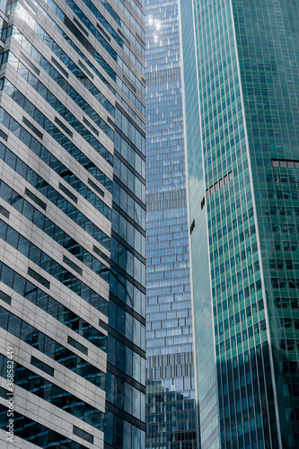 glass buildings of skyscrapers in Moscow City