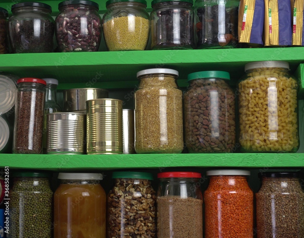 Food Stock Pantry for Any Emergency. Canned, boxed, and shelfstable