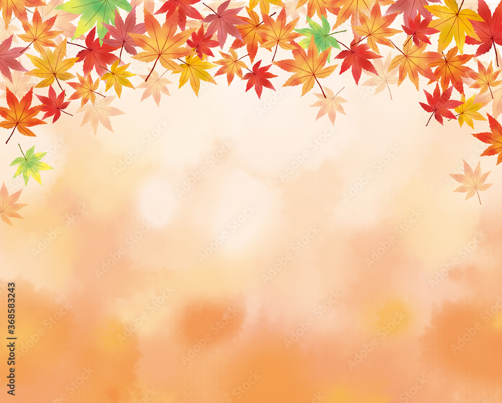 秋の紅葉をちりばめたイラスト
秋の紅葉をちりばめたイラスト