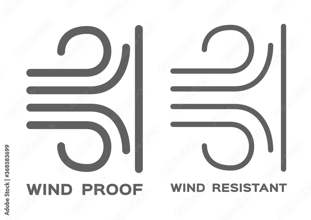 wind proof and resistant icon vector wind proof and resistant icon vector