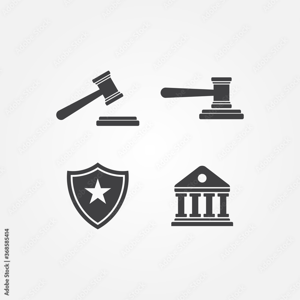 Fototapeta premium Set of Law Firm icon vector