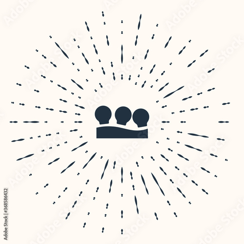 Grey Vacuum cans icon isolated on beige background. Massage jars for face and body. Medical anticellulite cups. Abstract circle random dots. Vector.