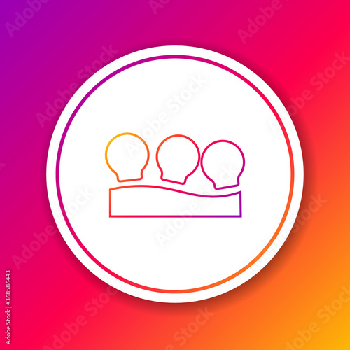 Color line Vacuum cans icon isolated on color background. Massage jars for face and body. Medical anticellulite cups. Circle white button. Vector.